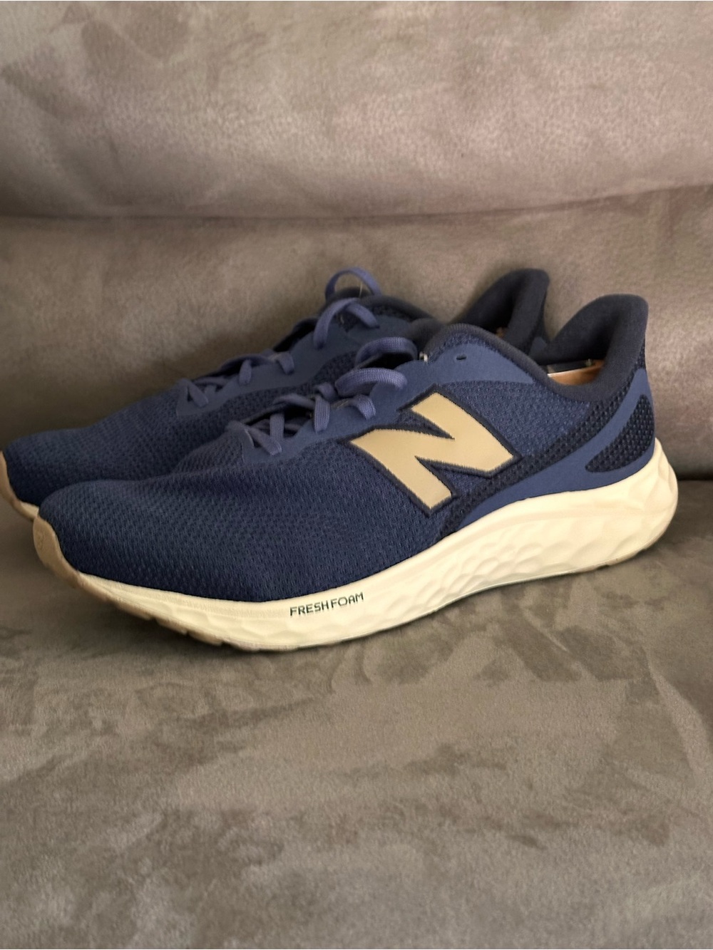 New Balance Navy and Beige Fresh Foam Trainers